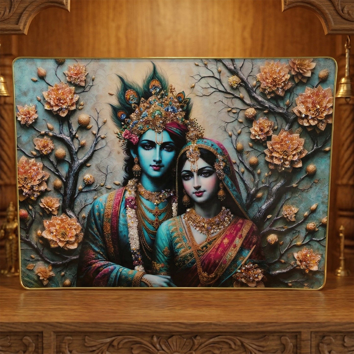 Premium Radha Krishna Decorative Wall Frame (1 Pc 60x45 Cm)