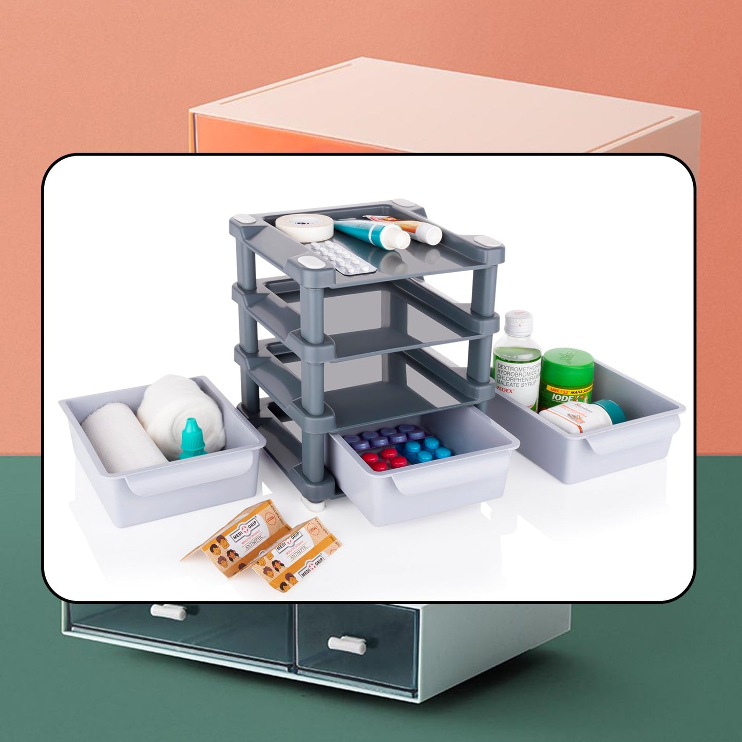 Mini 3-Layer Plastic Drawer Organizer for Makeup, Jewelry & Cosmetic Storage | Compact Storage Box for Women & Girls – Lightweight, Portable & Durable