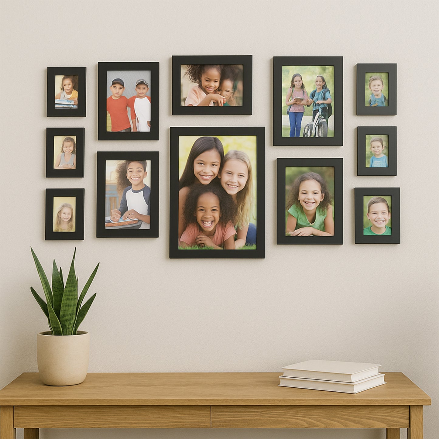 Photo Frame Set, 12 Pieces, Black Gallery Wall Collection, Multiple Sizes, Wall Mountable