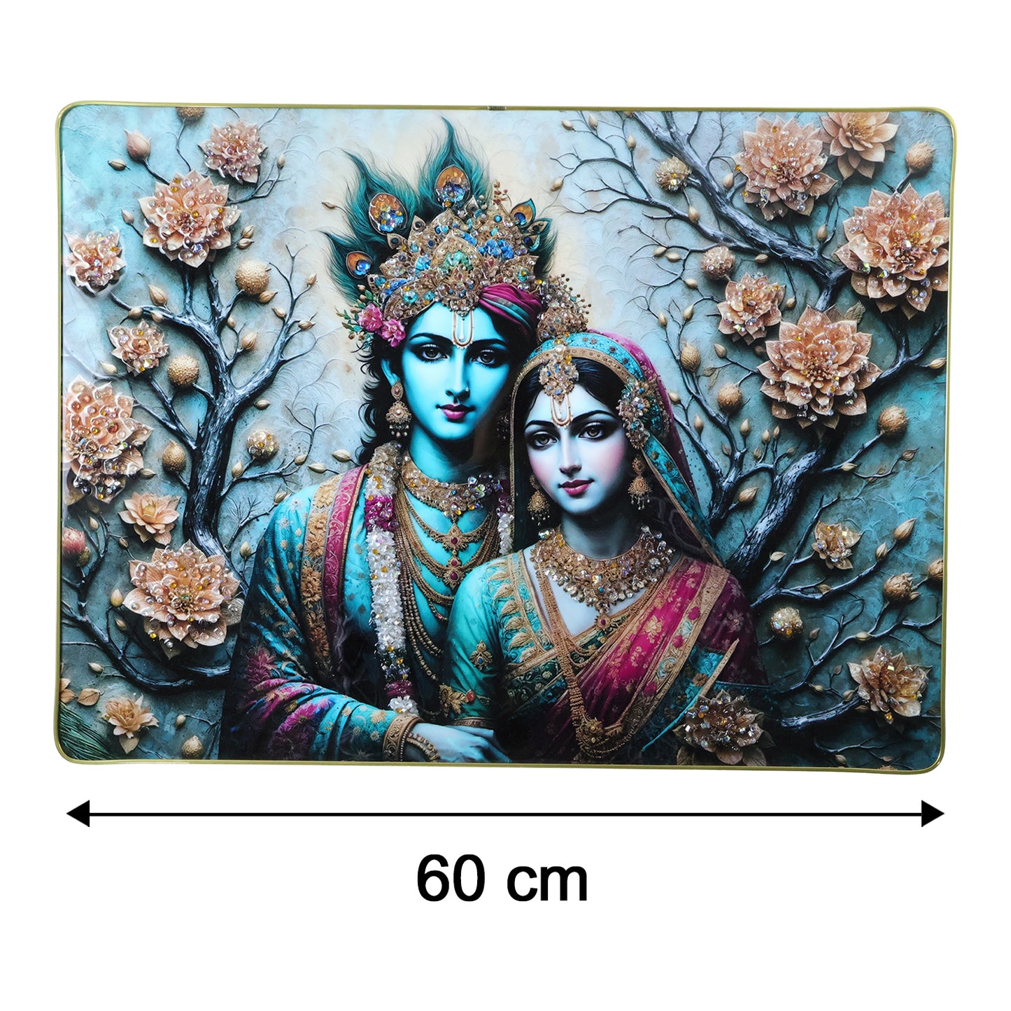 Premium Radha Krishna Decorative Wall Frame (1 Pc 60x45 Cm)