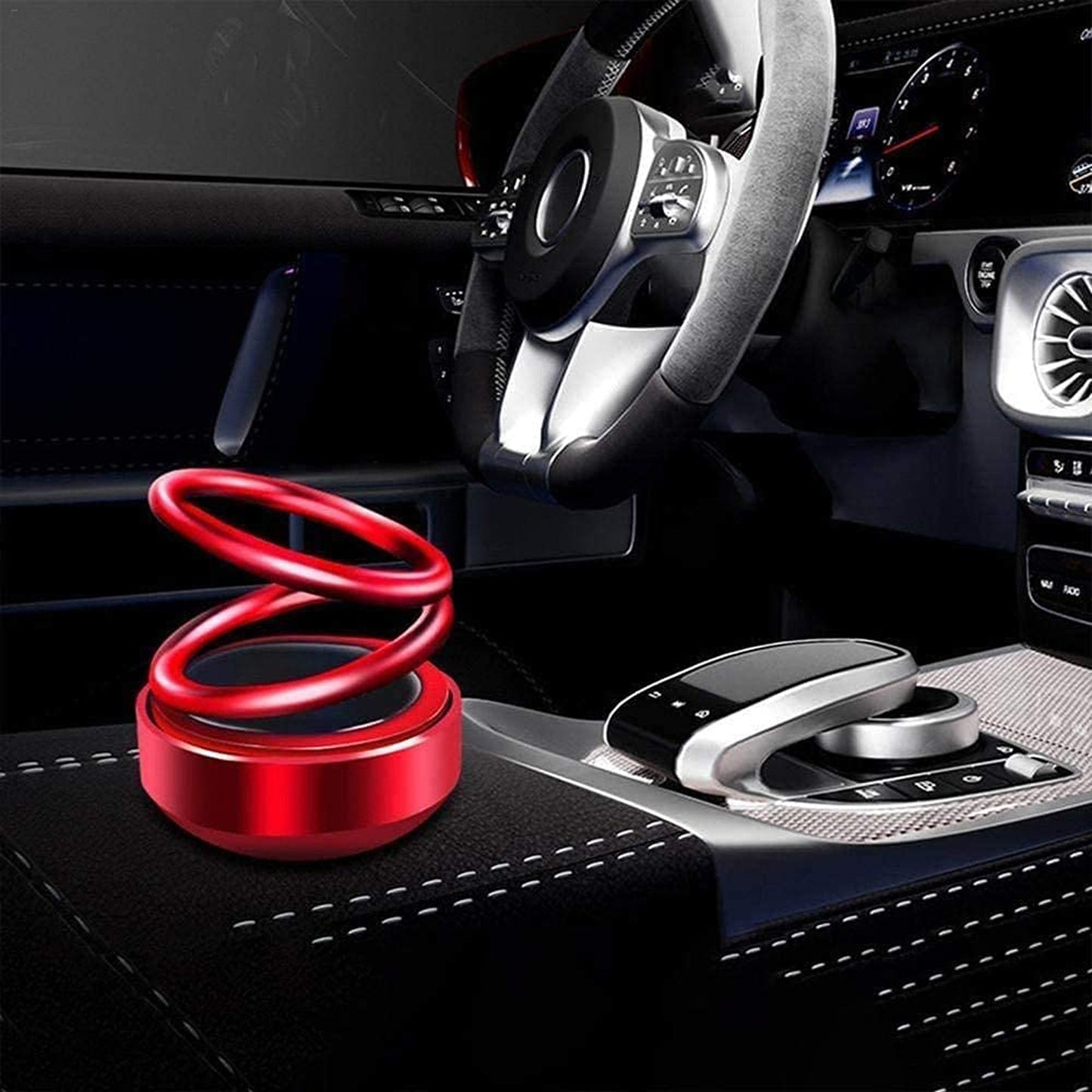 Solar-Powered 360° Rotating Car Aroma Diffuser – Elegant & Eco-Friendly Air Freshener