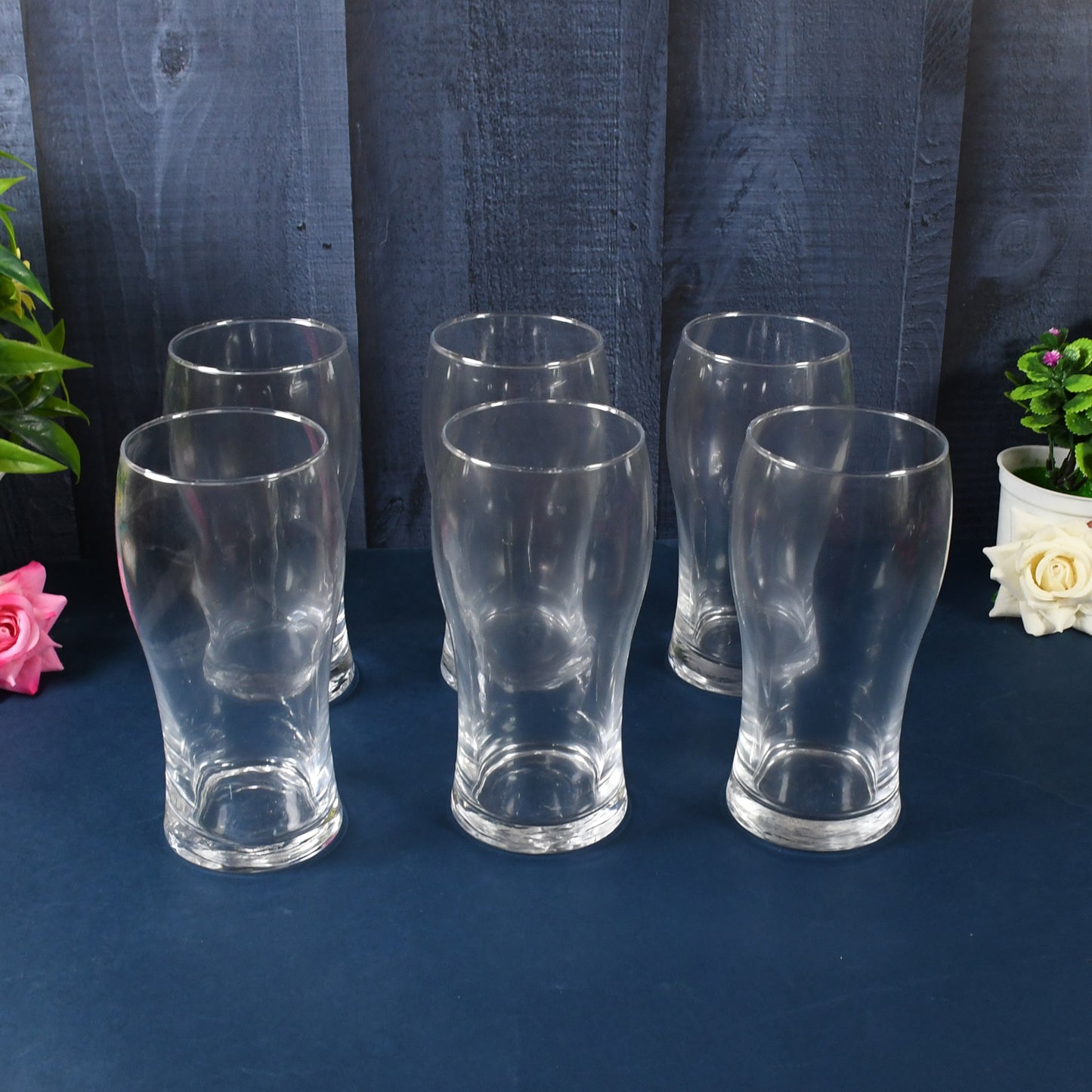 Elegant Glass Tumbler Set Stylish & Durable Drinking Glasses for Water, Juice & More (Set of 6)