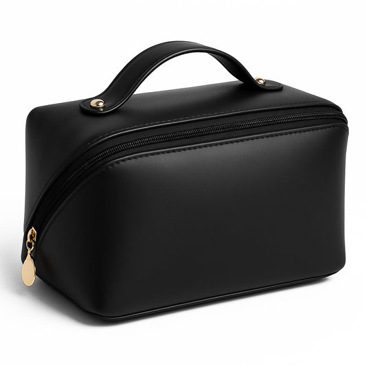 Portable Premium Travel Makeup & Toiletry Organizer Pouch – Waterproof Cosmetic Storage Bag with Zipper & Handle (1 Pc)