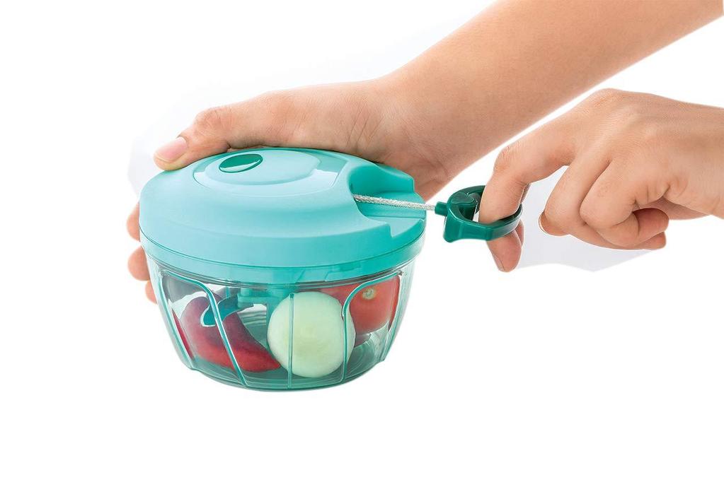 Manual Stainless Steel Blades Compact Hand Held Vegetable Chopper/Slicer