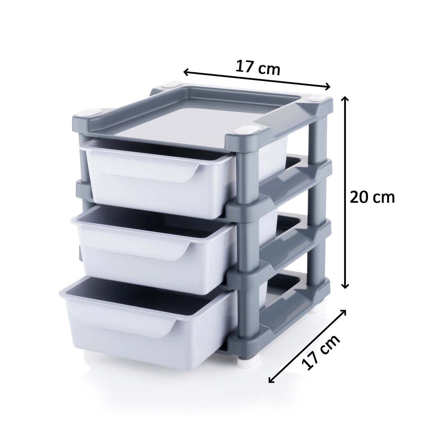Mini 3-Layer Plastic Drawer Organizer for Makeup, Jewelry & Cosmetic Storage | Compact Storage Box for Women & Girls – Lightweight, Portable & Durable