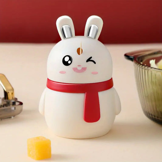 Rabbit Shape Toothpick Dispenser – Press Pop-Up Toothpick Holder | Cute Red Bunny Design | Durable Plastic Toothpick Box for Dining Table, Kitchen & Restaurants (1 Pc)