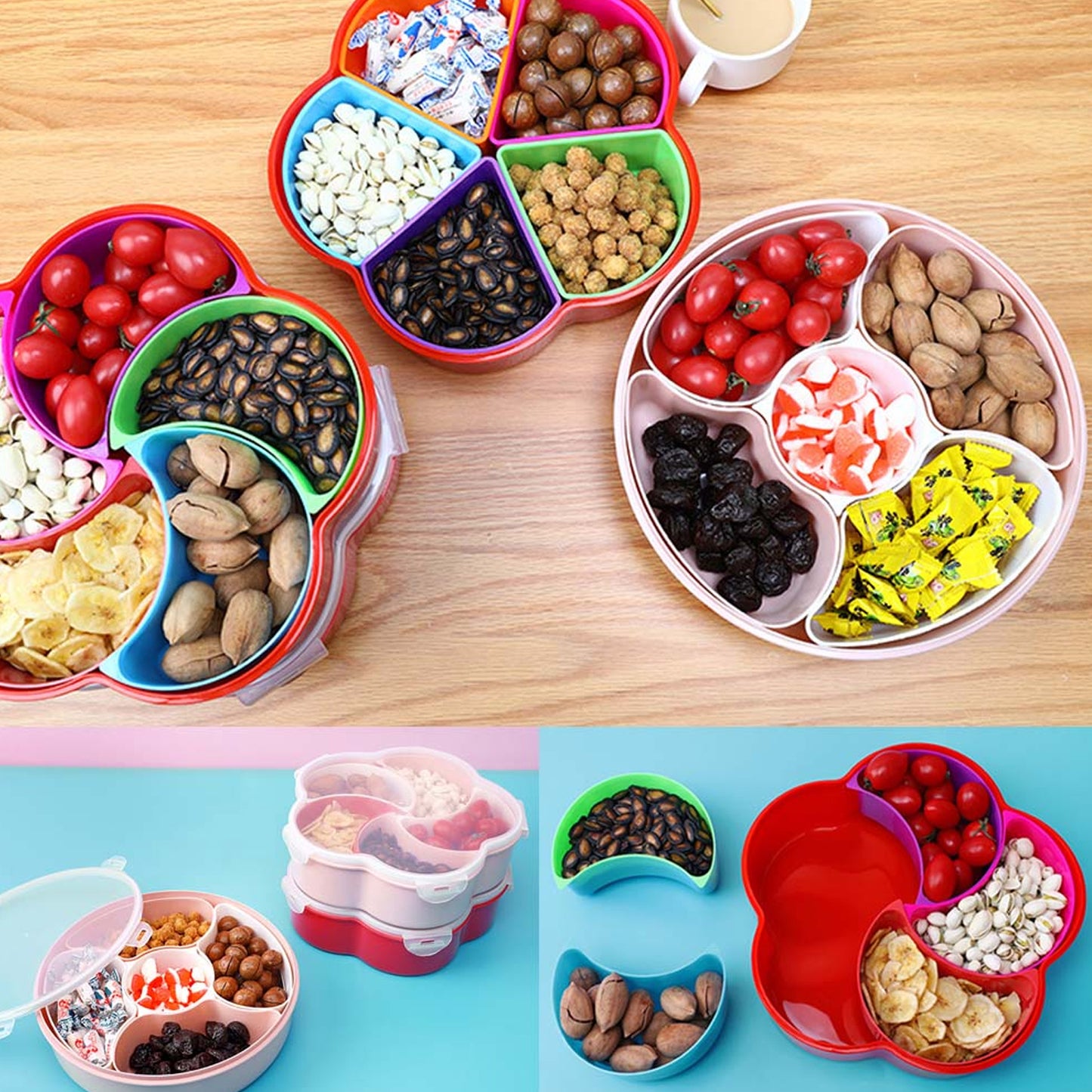 5-Compartment Party Food Storage Snack Box