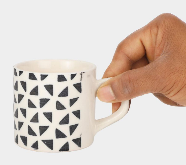 Black & White 140ml Ceramic Mug