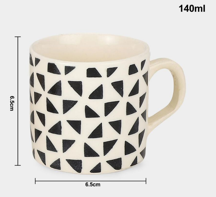Black & White 140ml Ceramic Mug