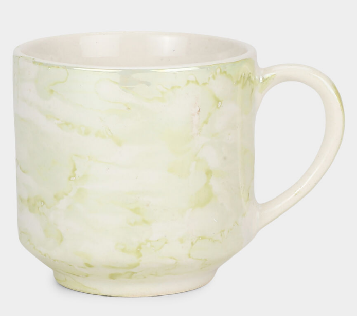 120ml Bone China Mug Set of 6, Multicolour Marble Pattern Tea Coffee Cups with Handles, Elegant Small Beverage Mugs for Home, Kitchen, Office, Dining & Gifting