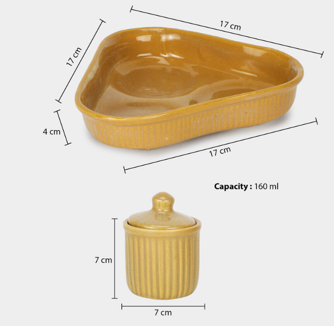 160ml Stoneware Storage Jar Set of 3 with Serving Tray, Beige Ceramic Kitchen Containers with Lids, Decorative Spice & Condiment Jars for Sugar, Salt, Dry Fruits, Snacks & Tabletop Organization