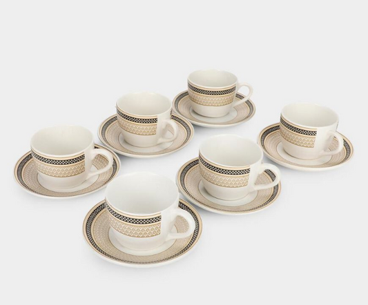160ml Elegant Bone China Cup & Saucer – Golden Rimmed Designer Tea Set