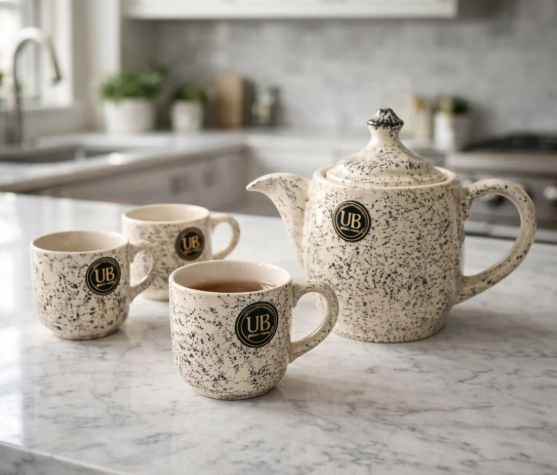 Ceramic Tea Set – Elegant 9-Piece Tea Serving Set with Teapot, Cups & Bowls | Stylish Ceramic Crockery Set for Home, Kitchen, Tea Parties & Gifting