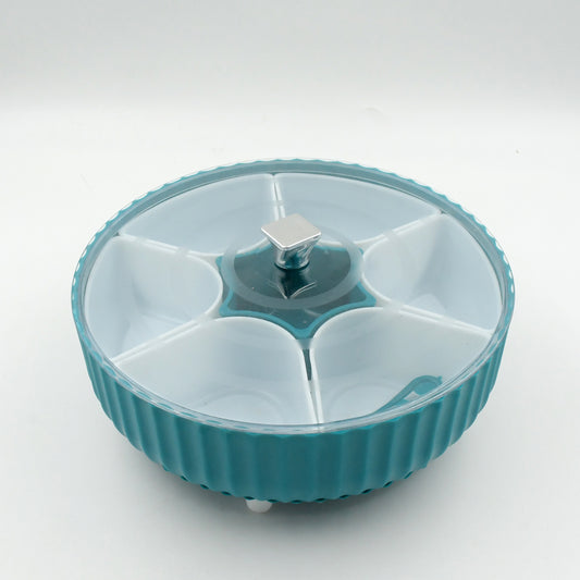 360 degrees Revolving Spice Box, 7 Compartment Plastic Organiser, 21 cm x 21 cm x 11 cm