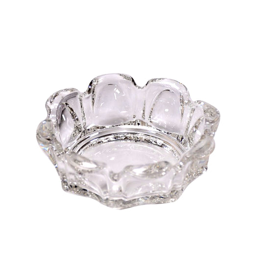 Round Glass Ashtray – Heavy-Duty Crystal Glass Ash Holder with 4 Cigarette Slots for Home, Office, Patio, Indoor & Outdoor Tabletop Décor