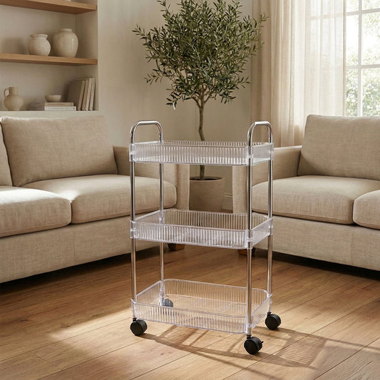 3 Layer Multipurpose Storage Trolley With Wheels