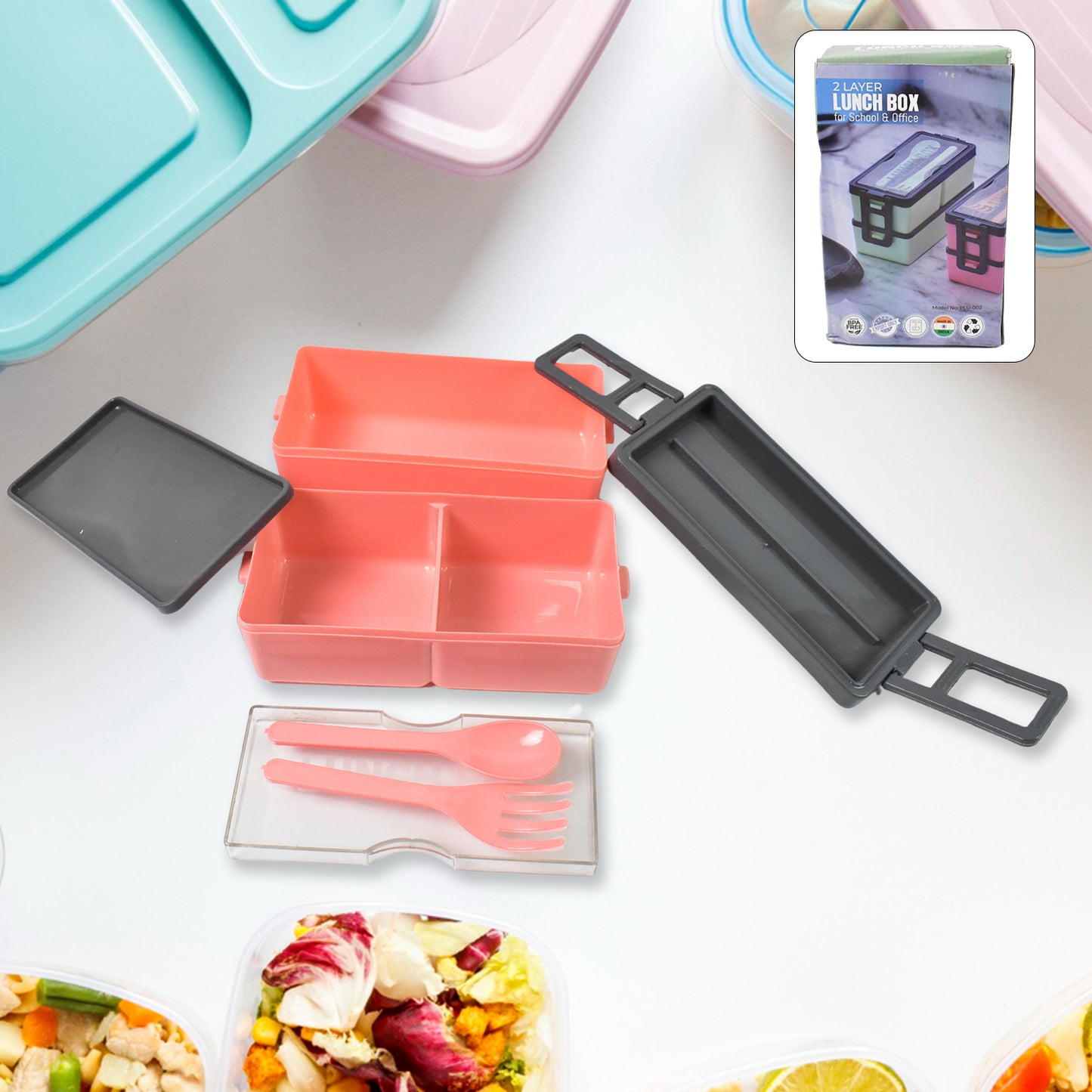 Leak-Proof 3-Compartment Lunch Box 🍱✨