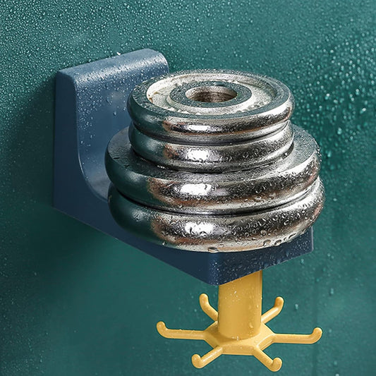 360-Degree Rotating Wall Hook Hanger, 6 Heavy Duty Hooks, Self-Adhesive, 15 x 9 x 10 cm