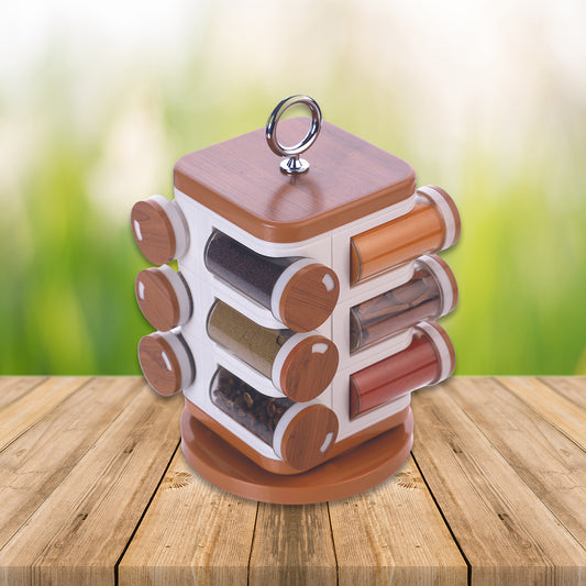 Spice Rack – 12-Piece Revolving Container Set | Elegant & Space-Saving Storage