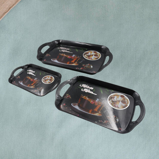 Serving Tray Set of 3 | Premium Melamine | Durable, Elegant & Multi-Purpose | Home & Office Use