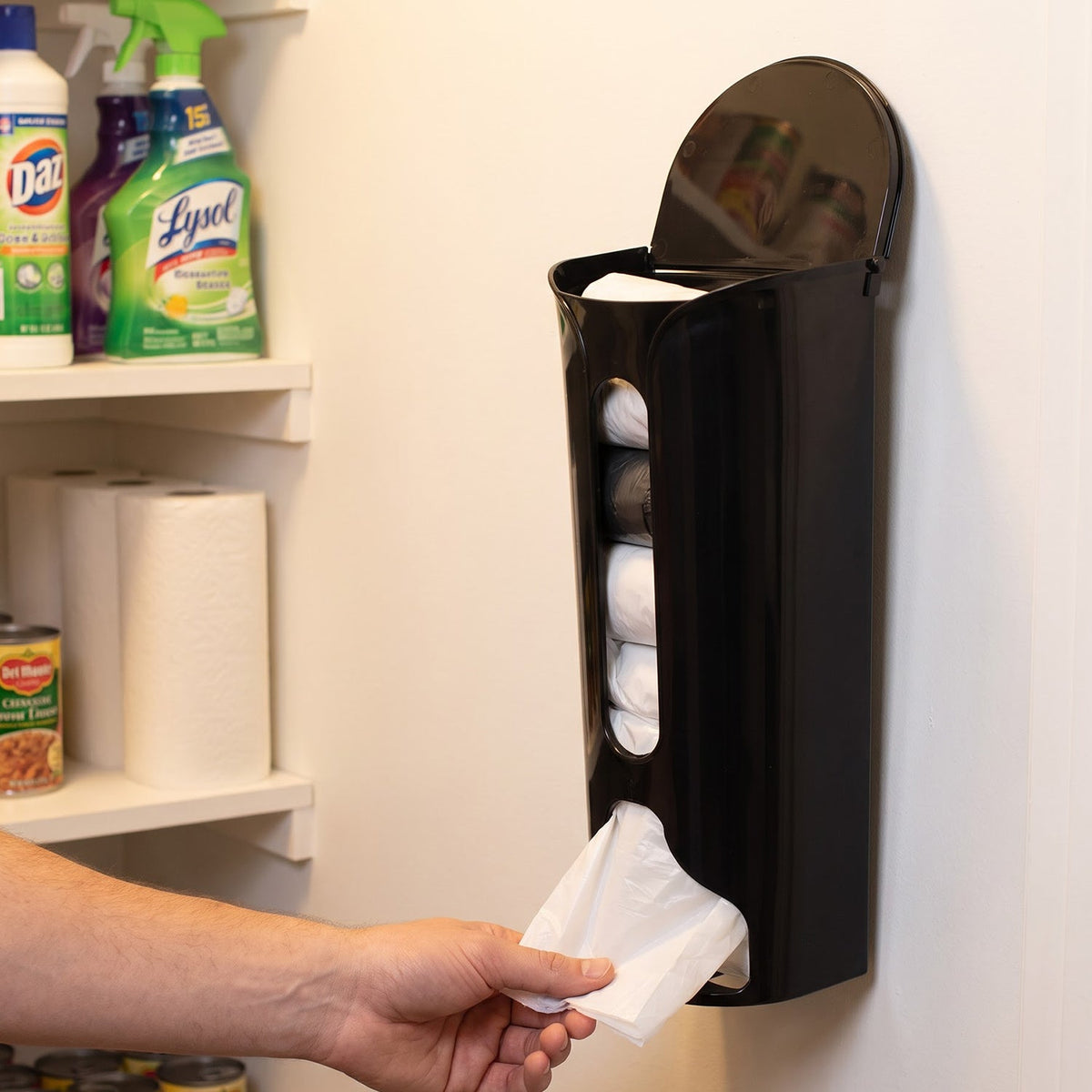 Vertical Plastic Bag Holder Wall Mounted Kitchen Storage Organizer Rack (1 Pc)
