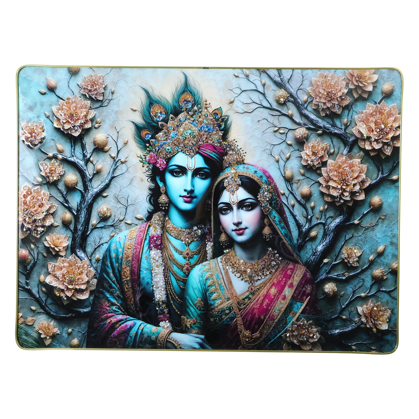 Premium Radha Krishna Decorative Wall Frame (1 Pc 60x45 Cm)