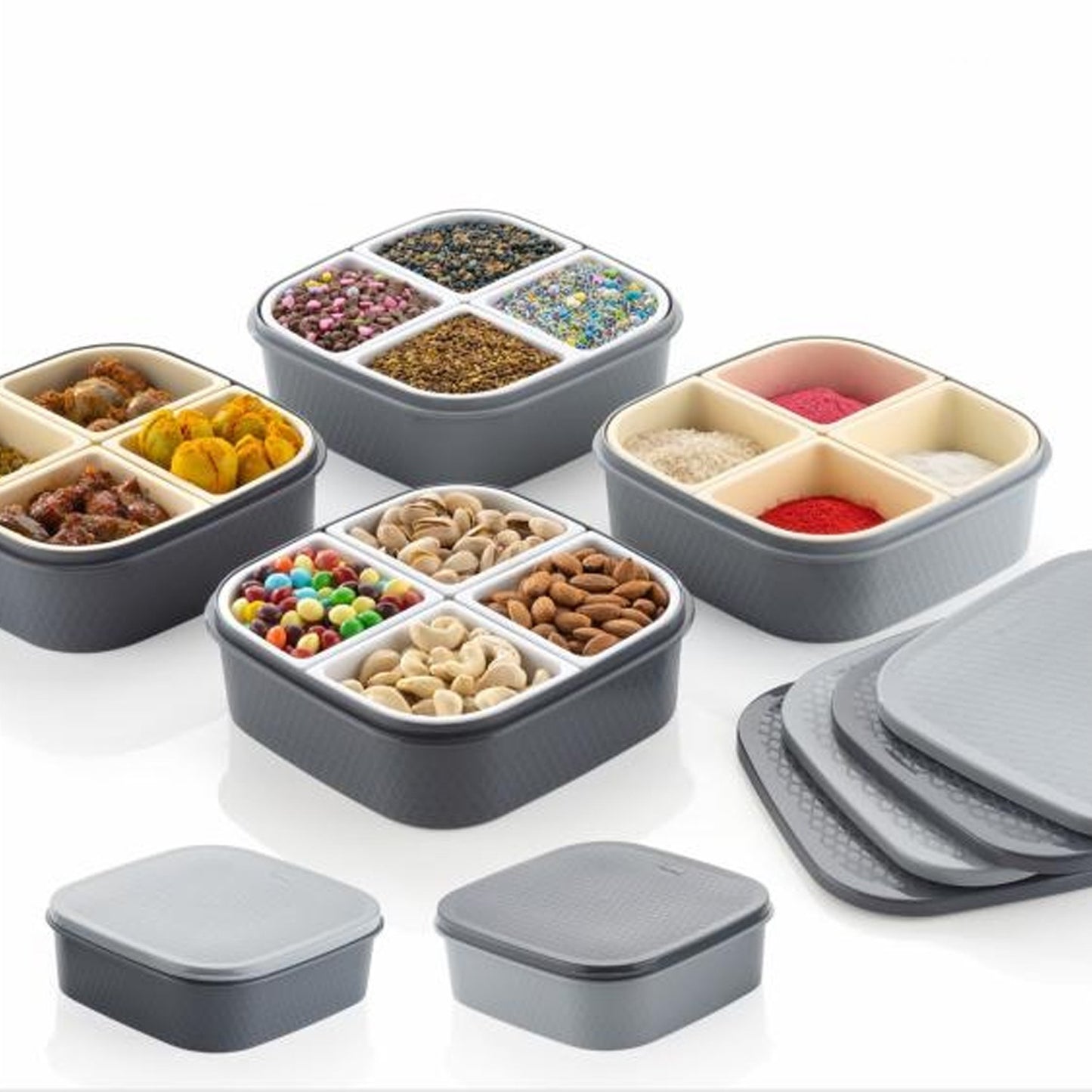 Dry Fruit Storage Box with Transparent Lid, BPA-Free Plastic, Multipurpose Serving Container