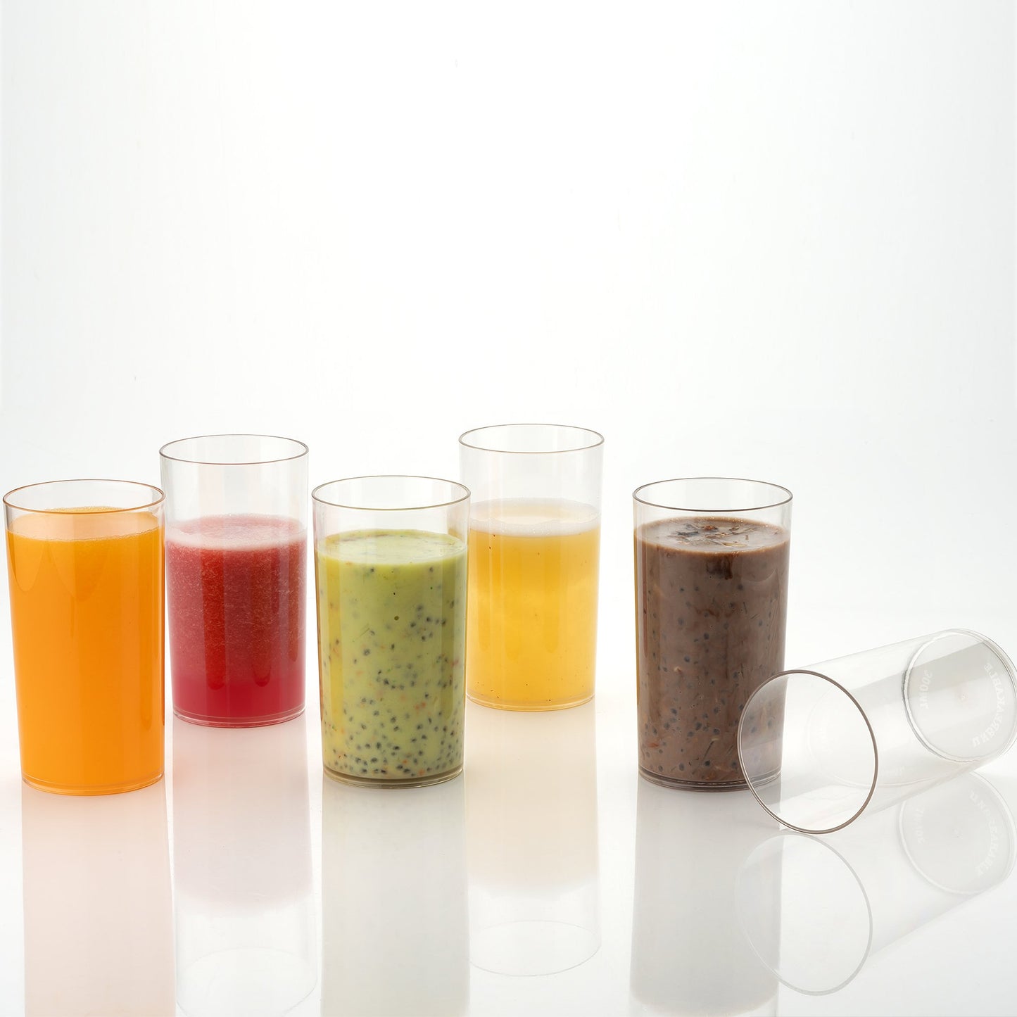 Heavy Unbreakable Stylish Transparent Glasses Set (6 Pcs)
