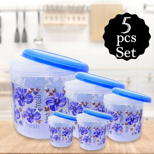 Plastic Transparent Airtight Container Set - 5 Pcs