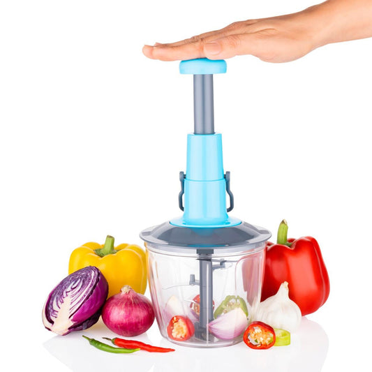 6-Blade Manual Food & Fruit Chopper (1100 ML) – Hand-Press Vegetable Chopper & Mixer