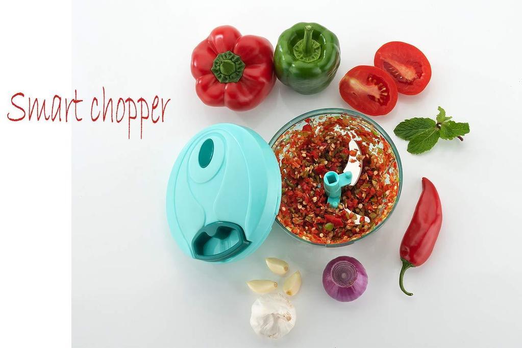 Manual Stainless Steel Blades Compact Hand Held Vegetable Chopper/Slicer