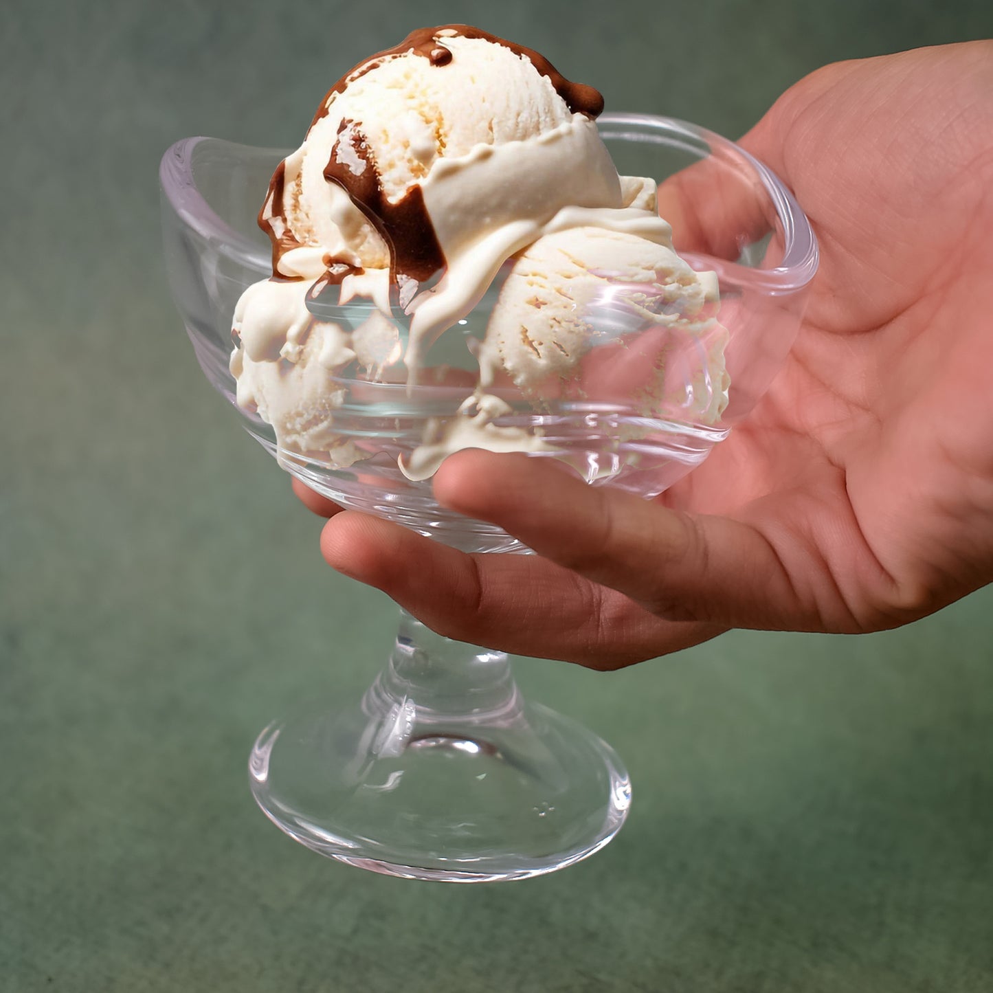 Glass Footed Dessert Bowls Set of 2