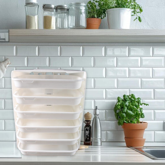 6-Layer Wall-Mounted Food Organizer Rack – Space-Saving Storage for Kitchen & Pantry