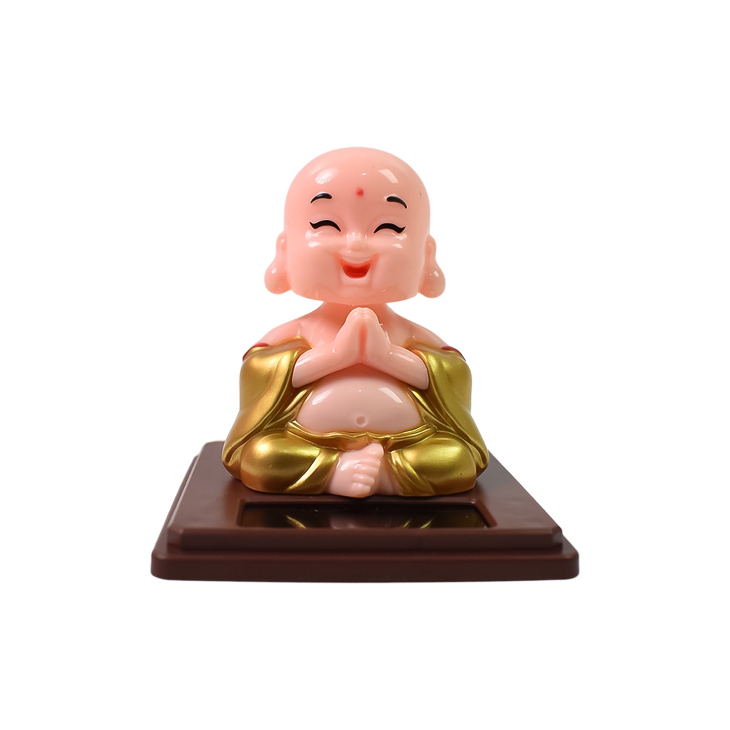 Solar-Powered Moving Head Buddha Statue – Peaceful & Decorative Car Ornament