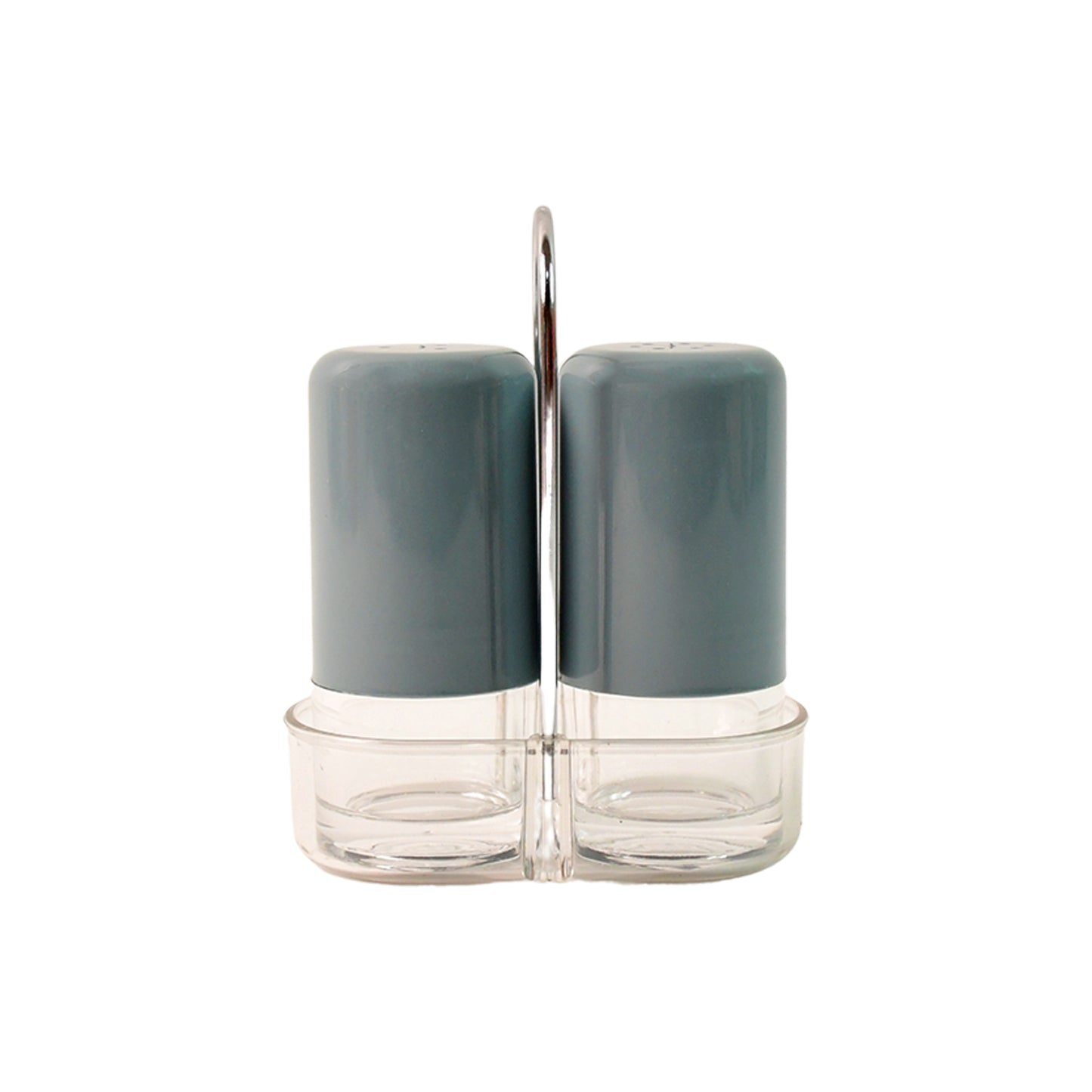 Salt and Pepper Dispenser Set, 2-Piece Acrylic Seasoning Shakers with Handle, 11 cm x 10 cm