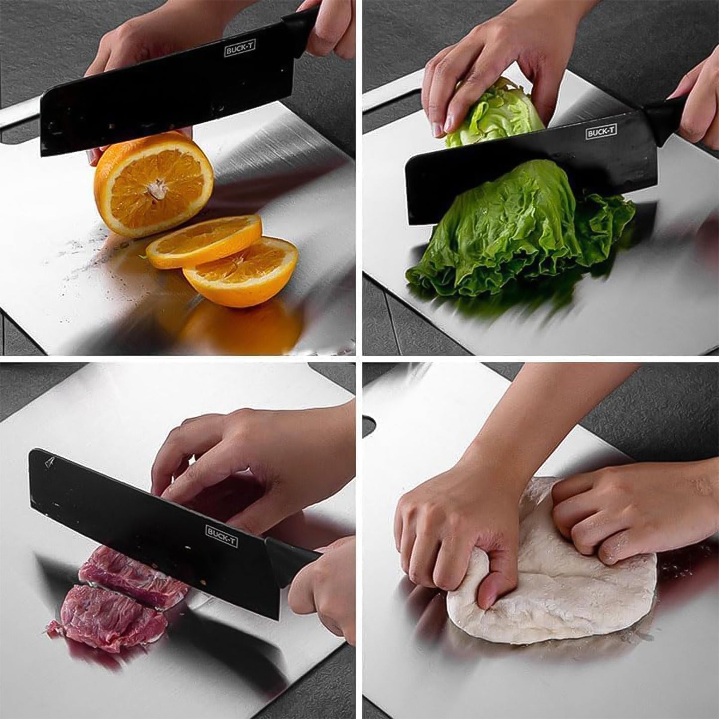 Stainless Steel Cutting Board with Scale, Food Grade, 31 x 20 cm, Easy Clean Kitchen Chopping Board