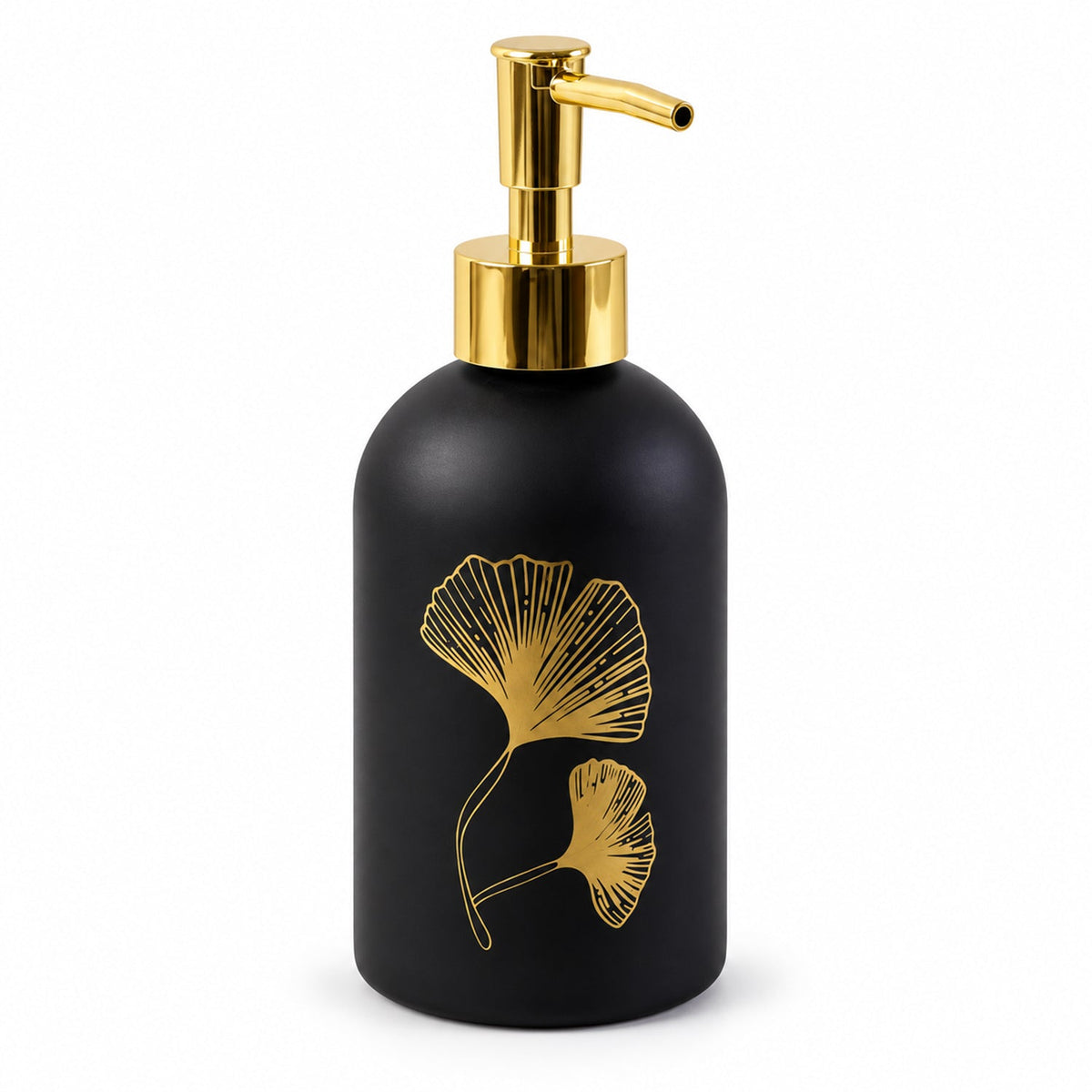 Manual Liquid Soap Dispenser With Leaf Design And Refillable Pump Bottle (1 Pc)