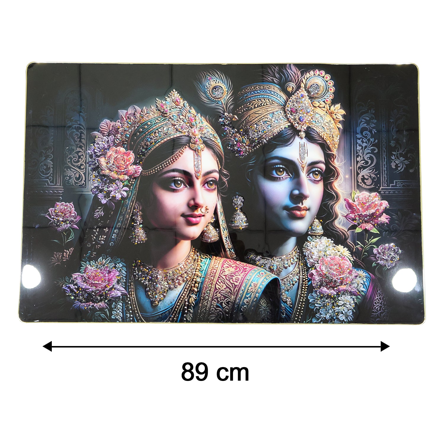 Premium Radha Krishna Royal Artistic Wall Frame (1 Pc 89x58 Cm)