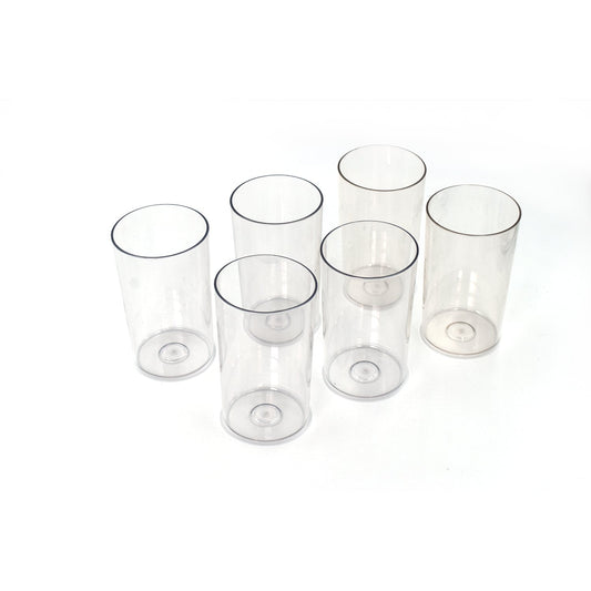 Classic Glass - 6 Pieces of Transparent ABS Unbreakable Glasses