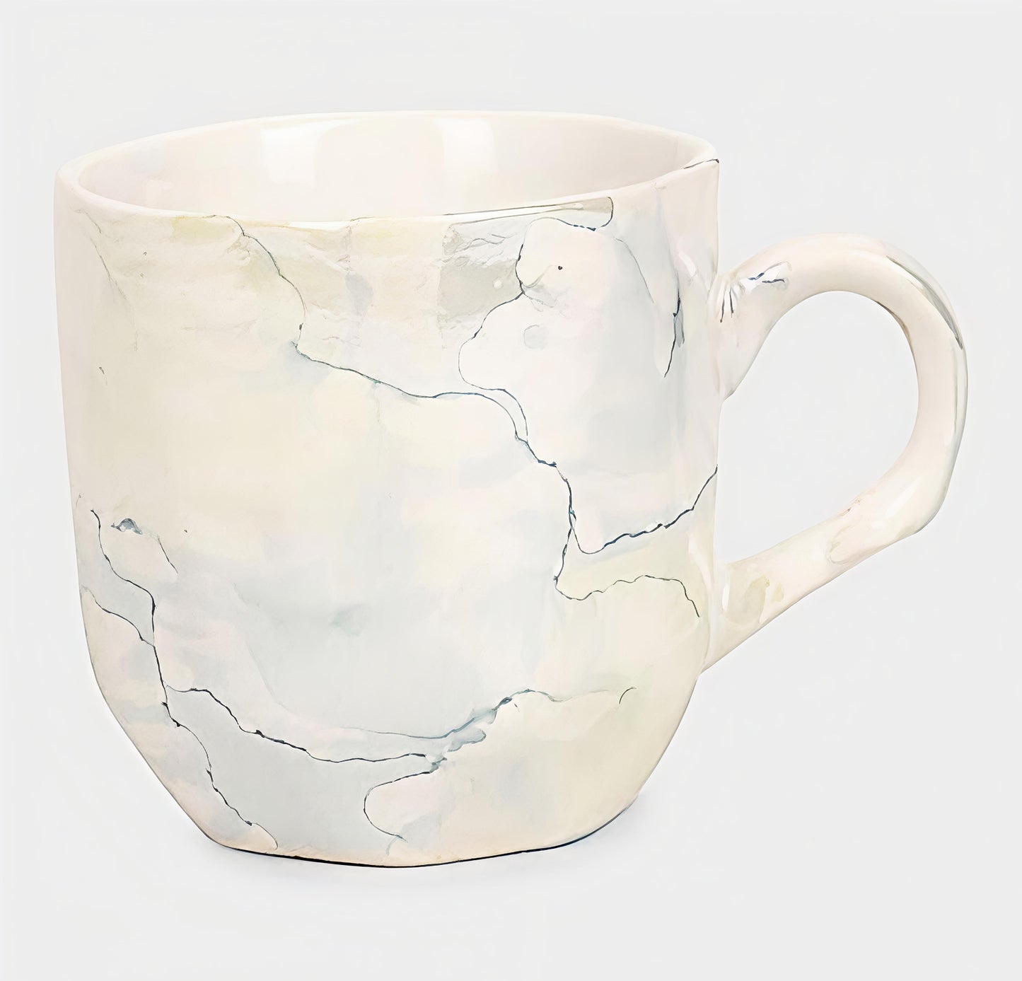 Stoneware Coffee & Tea Mug Set – 120 ml Marble Design Cups (Set of 6) | Premium Ceramic Stoneware Mugs for Tea, Coffee, Espresso | Modern Minimalist Drinkware for Home & Office