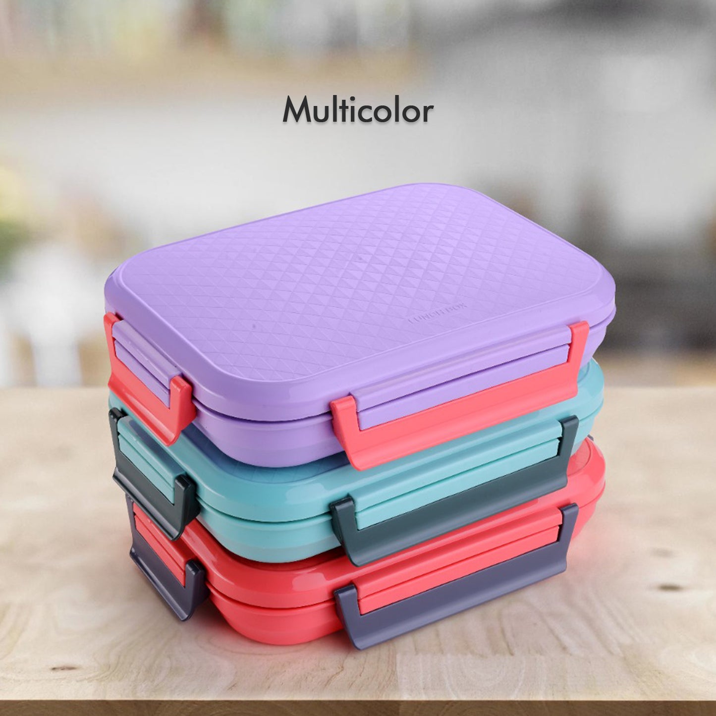 Leak-Proof Plastic Lunch Box with Steel Plate – Compact & Durable for Kids & Adults