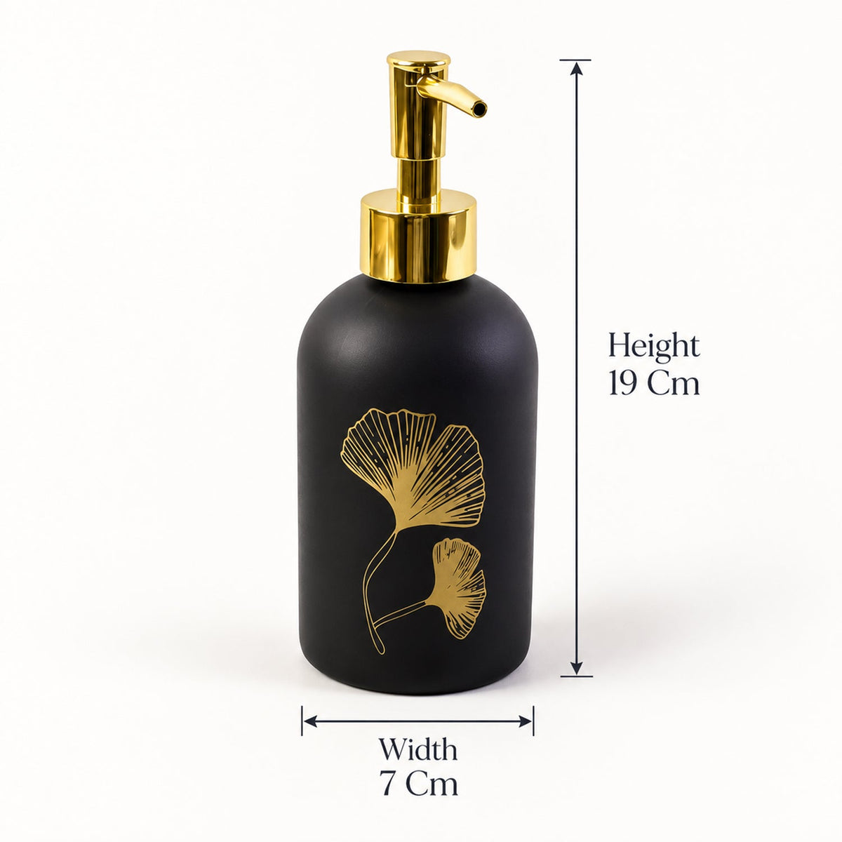 Manual Liquid Soap Dispenser With Leaf Design And Refillable Pump Bottle (1 Pc)