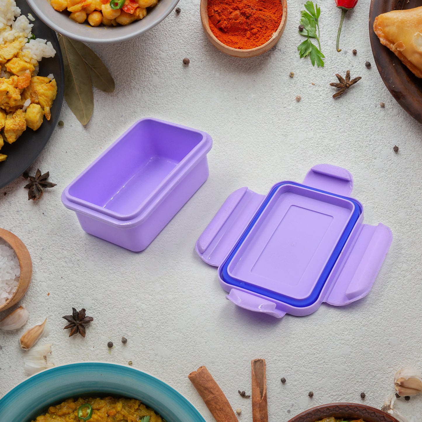 Leak-Proof Plastic Lunch Box with Steel Plate – Compact & Durable for Kids & Adults